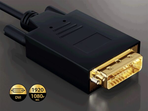 DP102 DisplayPort to DVI Male to Male Gold Plated Cable - Image 3