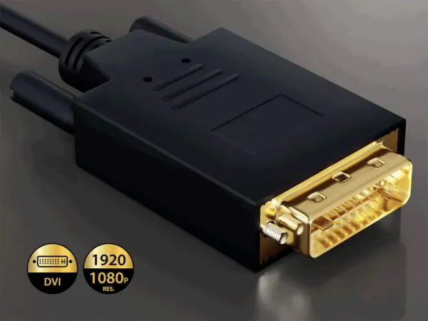 DP102 DisplayPort to DVI Male to Male Gold Plated Cable - Image 3