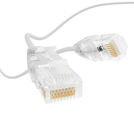 C6118-80 Slim Cat6a UTP Ethernet Network Patch Cable 28AWG | White - Image 2