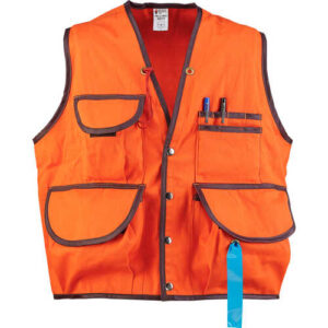 Jim-Gem Pro 10-Pocket Cotton Army Duck Cruiser Vest, Medium, 37-39, Orange