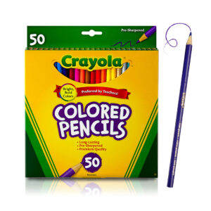 Crayola Colored Pencils 50ct Full Length Assorted Colors Peggable