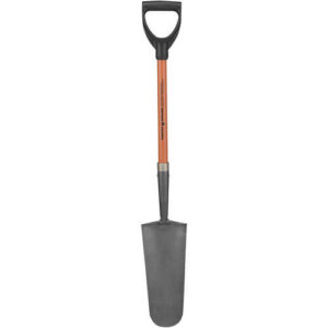 Forestry Suppliers Solid Shank Drain Spade/Sharp Shooter Shovel, 14˝ Blade, 28˝ D-Handle
