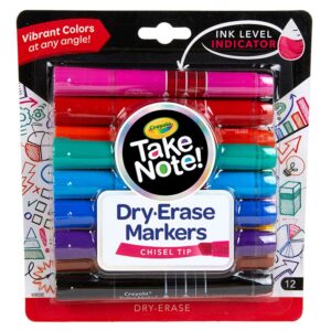 Crayola 12ct Chisel Erase Markers Take Note
