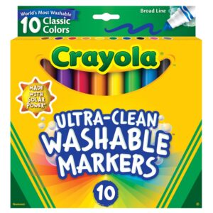 Crayola 10ct Washable Color Max Markers Broad Line Ultra-clean