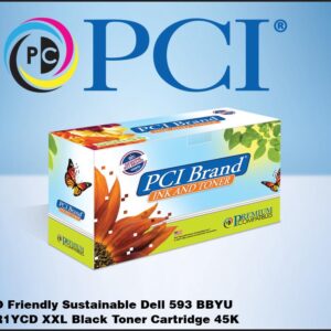 PCI Brand ECO-Friendly Reman Dell 593-BBYR 593-BBYT 593-BBYU 54J44 R1YCD 8XTXR Extra High Yield Black Toner Cartridge