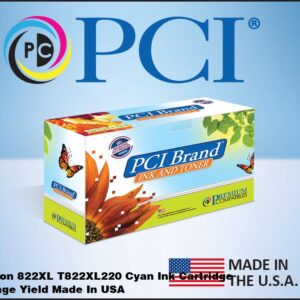 PCI Made in USA Epson T822XL T822XL220 High Yield Cyan Ink Cartridge