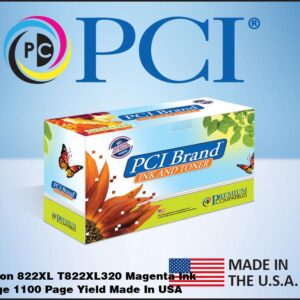PCI Made in USA Epson T822XL T822XL320 High Yield Magenta Ink Cartridge
