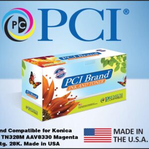 PCI Brand for Konica Minolta AAV8330 TN328M Magenta Toner Cartridge