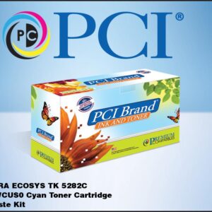 PCI Brand Kyocera-Mita TK-5282C (Kyocera 1T02TWCUS0) Cyan Toner Cartridge with 1 Waste Container