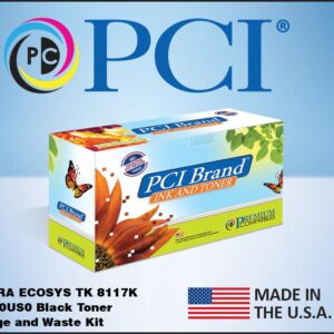 PCI Brand Kyocera-Mita TK-8117K (Kyocera 1T02P30US0) Black Toner Cartridge with 1 Waste Container