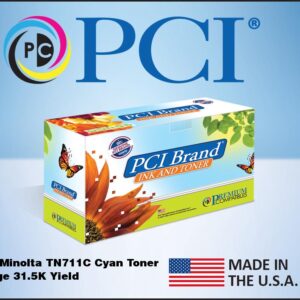 PCI Brand Konica Minolta TN711C A3VU430 Cyan Toner Cartridge