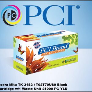 PCI Brand Kyocera-Mita TK-3182 (Kyocera 1T02T70US0) Black Toner Cartridge with 1 Waste Container