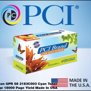 PCI Brand Canon GPR-58 2183C003 Cyan Toner Cartridge