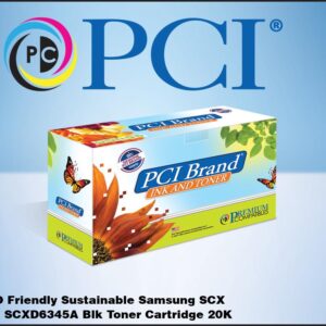 PCI Brand ECO-Friendly Reman Samsung SCX-D6345A High Yield Black Toner Cartridge 20000 Page Yield for Samsung SCX-6345, Samsung SCX-6345N, SCXD6345A