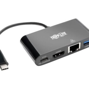 TRIPPLITE USB-C TO HDMI, 4K,USB3, GBE, PD CHG-BLK
