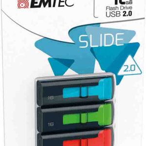 EMTEC SLIDE 2.0  C450 3PK 16GB FLASH DRIVES