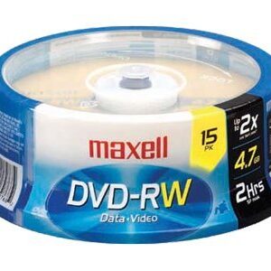 MAXELL DVD-RW REWRITE 15PK 4.7GB/2X SPINDLE