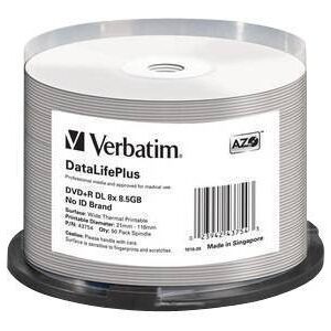 VERBATIM DVD+R DL DL+ 50PK 8.5GB/8X THRML WHT