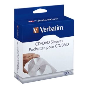 VERBATIM CD/DVD PAPER 100PK SLEEVES W/ WINDOW