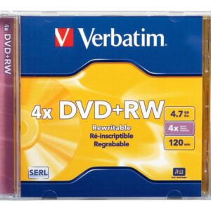 VERBATIM DVD+RW BRANDED LQ-1PK 4.7GB/4X JEWEL CS