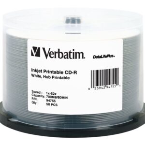 VERBATIM CD-R DL+INK HUB 50PK 700MB/52X SPIN-WHT