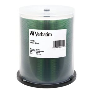VERBATIM CD-R SILKSCREEN 100PK 700MB/52X SPIN-SLV