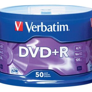 VERBATIM DVD+R BRAND SLV 50PK 4.7GB/16X SPINDLE