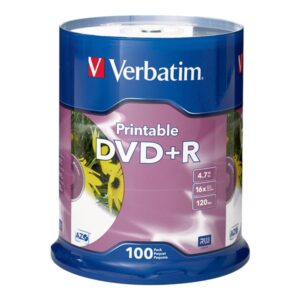 VERBATIM DVD+R WHT INKJT 100PK 4.7GB/16X SPINDLE