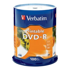 VERBATIM DVD-R WHT INKJT 100PK 4.7GB/16X SPINDLE