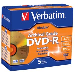 VERBATIM DVD-R UL SILK 5PK 4.7GB/8X BOX-GOLD
