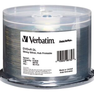 VERBATIM DVD+R DL DL+ 50PK 8.5GB/8X THRML SLV