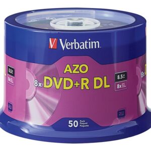 VERBATIM DVD+R DL BRAND 50PK 8.5GB/8X SPIN-SLVR
