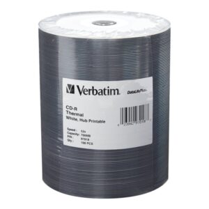 VERBATIM CD-R DL+TRM HUB 100PK 700MB/52X TAPE-WHT