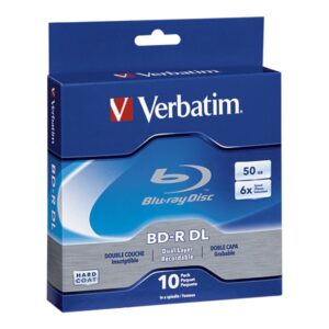 VERBATIM BD-R DL BRANDED 10PK 50GB/6X WHITE LASER