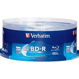 VERBATIM BD-R BRANDED 25PK 25GB/6X WHITE LASER