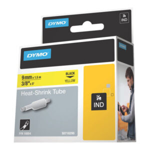 DYMO IND HEAT SHRINK BLACK/YELLOW 3/8" X 5'