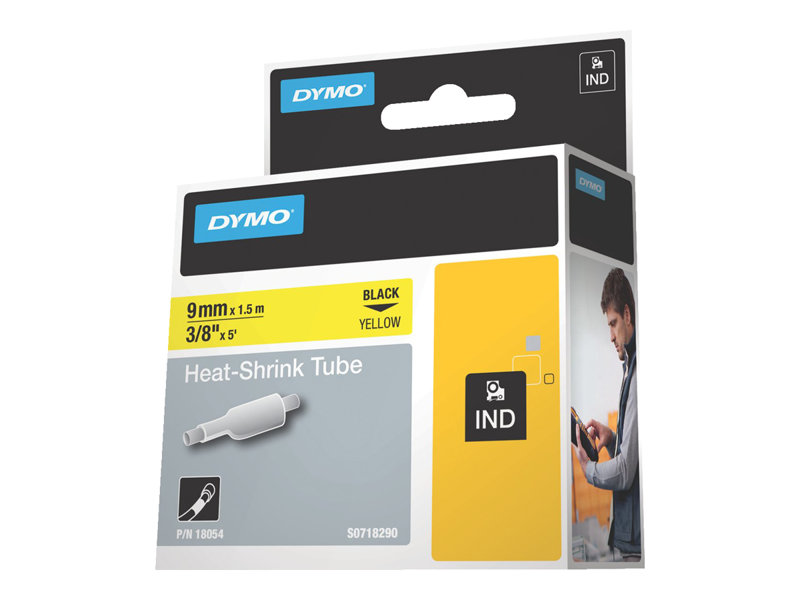 DYMO IND HEAT SHRINK BLACK/YELLOW 3/8" X 5'