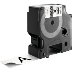 DYMO IND VINYL LABELS BLACK/WHITE 1" X 18'
