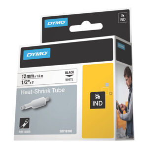 DYMO IND HEAT SHRINK BLACK/WHITE 1/2" X 5'