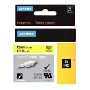 DYMO IND HEAT SHRINK BLACK/YELLOW 1/2" X 5'