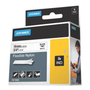 DYMO IND FLEXIBLE NYLON BLACK/WHITE 3/4" X11.5'