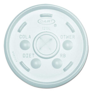 DART STRAW SLOTTED ID LID TRANSLUCENT-12OZ