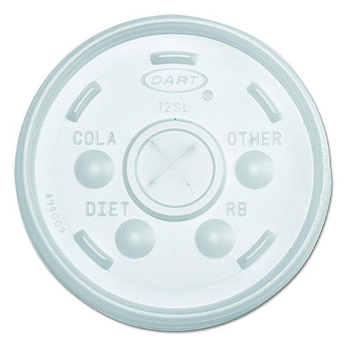 DART STRAW SLOTTED ID LID TRANSLUCENT-12OZ