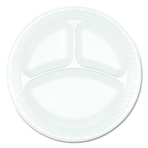 DART NON-LAMINATED FOAM 3-COMPARTMENT PLATE-9"