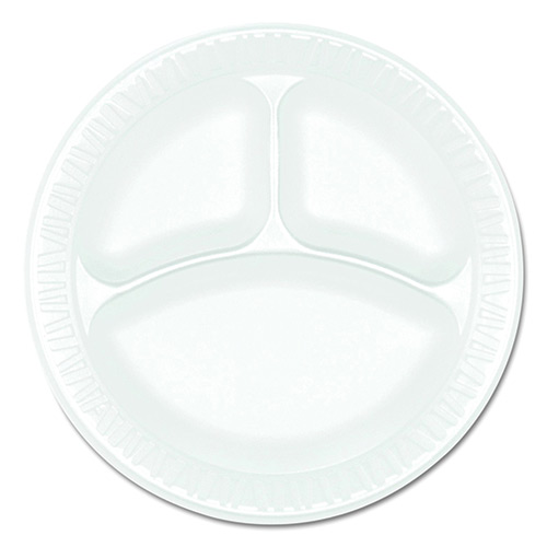 DART NON-LAMINATED FOAM 3-COMPARTMENT PLATE-9"