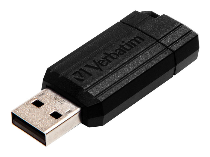 VERBATIM PINSTRIPE BLACK 16GB USB FLASH DRIVE